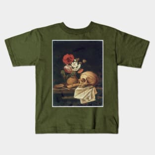 Borman vanitas vase flowers skull Kids T-Shirt